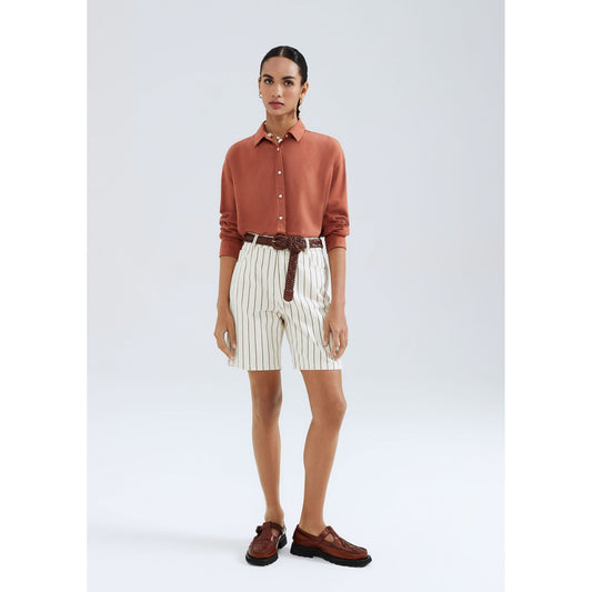 Pantaloncini da uomo a vita media in twill a righe