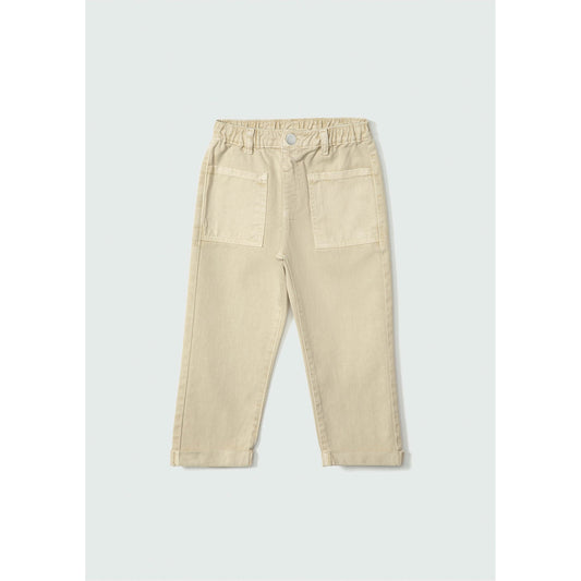 Calça de sarja de perna reta para menino pequeno