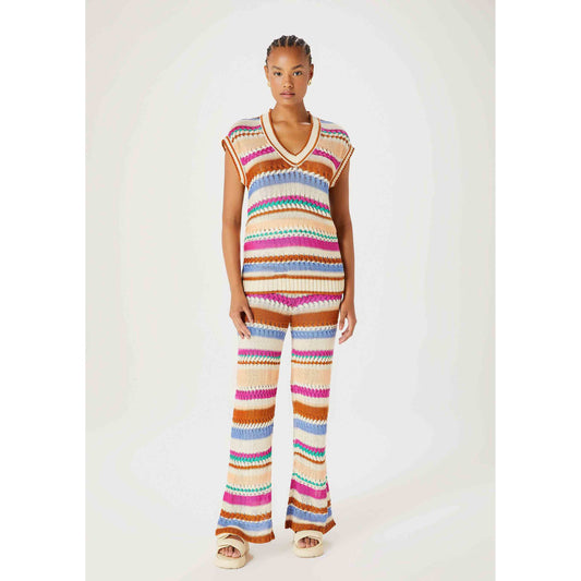 Pantalones de punto de cintura alta y pierna ancha para hombre