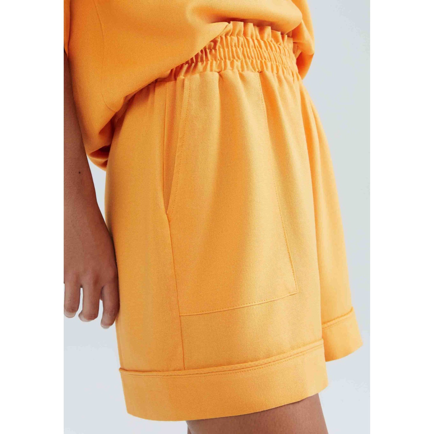 Shorts masculinos de linho de cintura alta