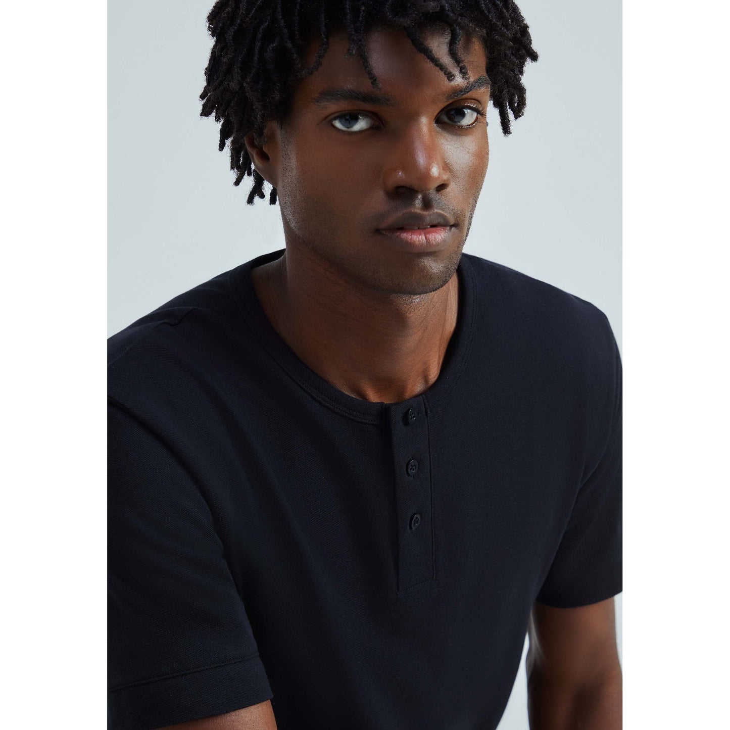 Maglietta Henley a maniche corte da uomo