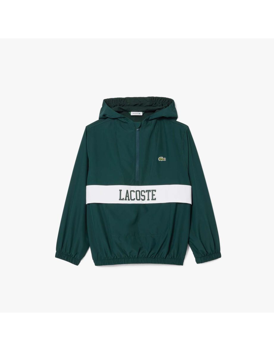 Boy's Lacoste Juniors Green Half-Zip Taffeta Jacket