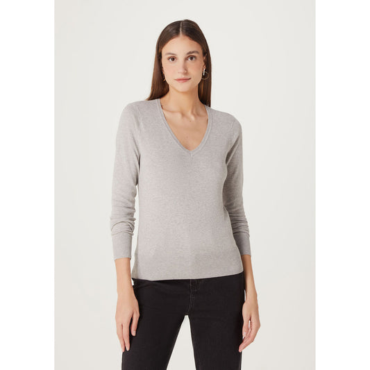 Jersey básico de punto con cuello en V para hombre