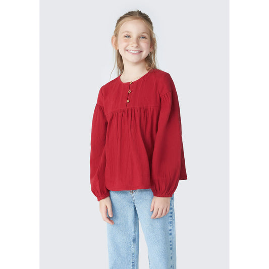 Blusa de manga longa para meninas