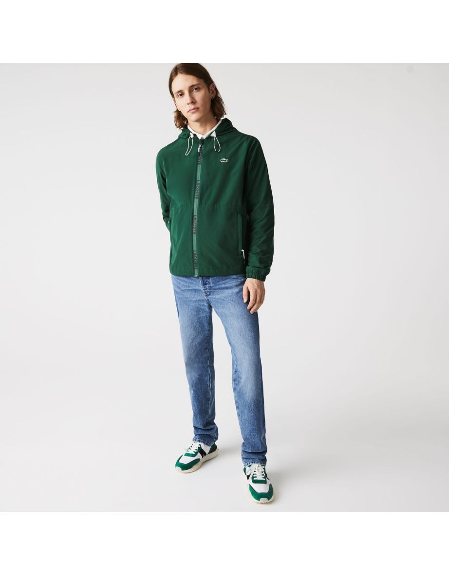 Jaqueta Bomber Lacoste verde resistente à água para homens