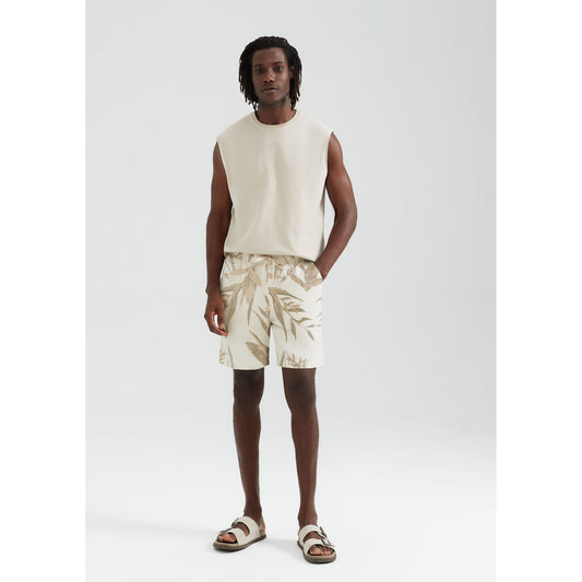 Pantaloncini da uomo in lino con stampa floreale