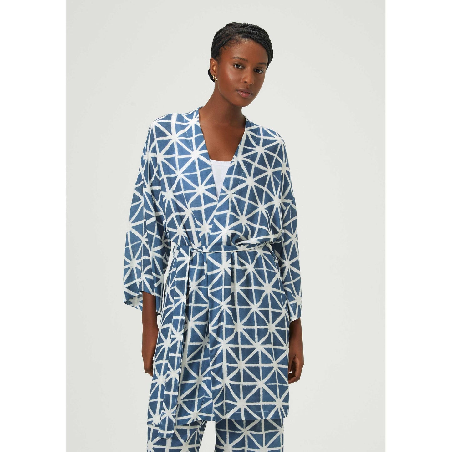 Kimono de hombre con viscosa estampada