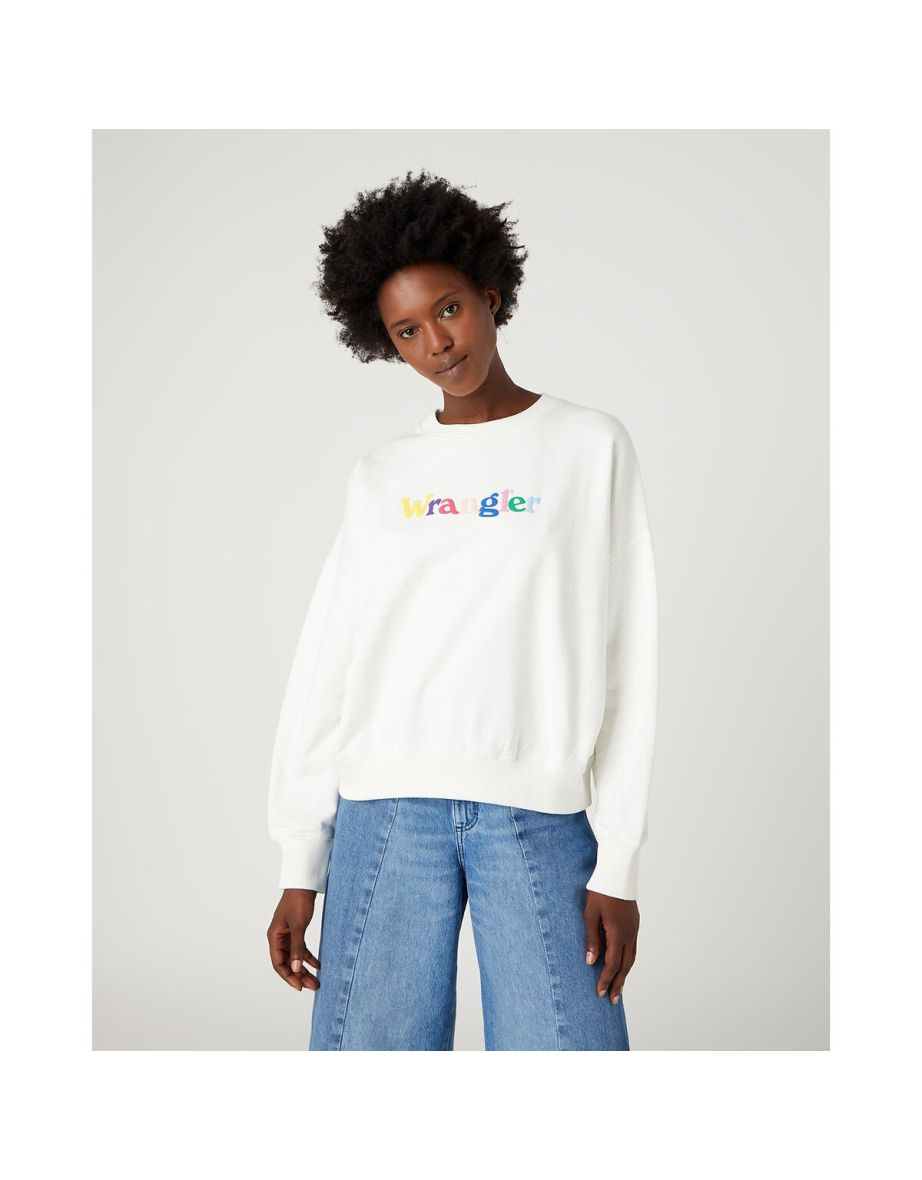 Sudadera de algodón con cuello redondo y logotipo estampado