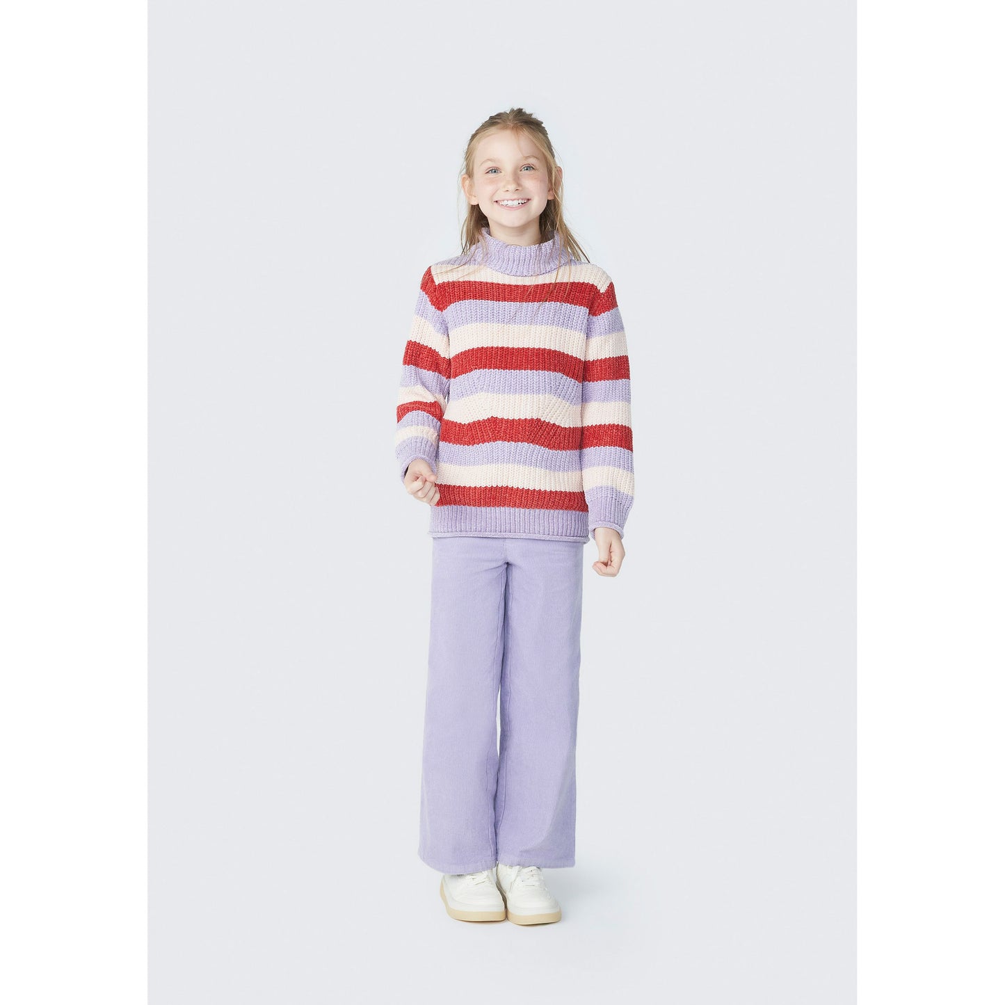 Jersey de punto con cuello alto para niña