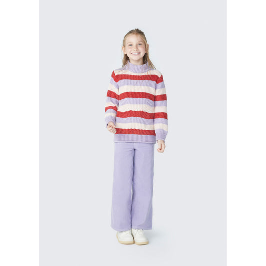 Jersey de punto con cuello alto para niña