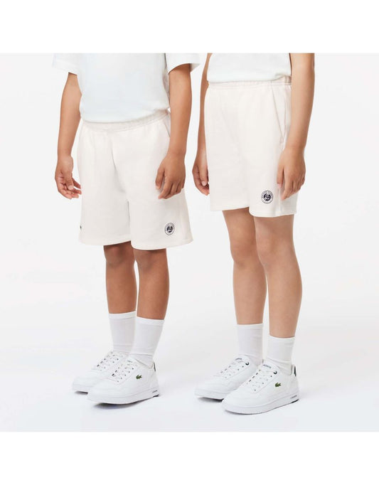 Shorts Lacoste Juniors Roland-Garros Edition Cream para meninos