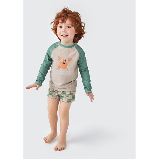 Conjunto de roupa de banho para bebê menino: Top e calção
