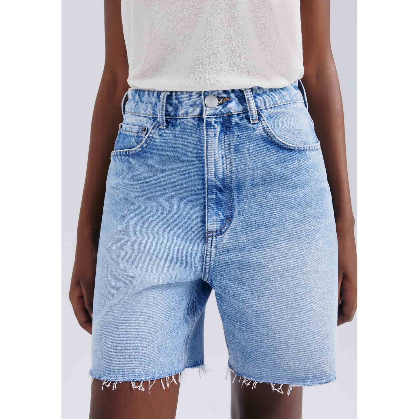 Men's Raw Hem Denim Shorts