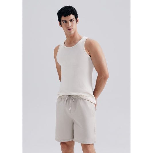 Pantaloncini da uomo in twill con lino