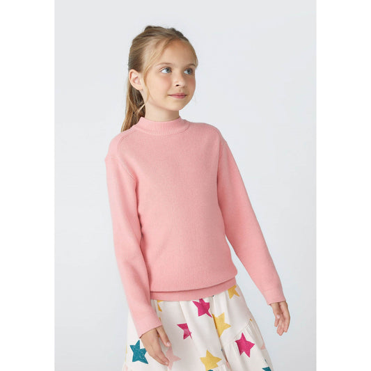 Jersey de punto de cuello alto para niña