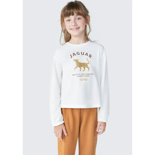 Top da bambina a manica lunga con glitter