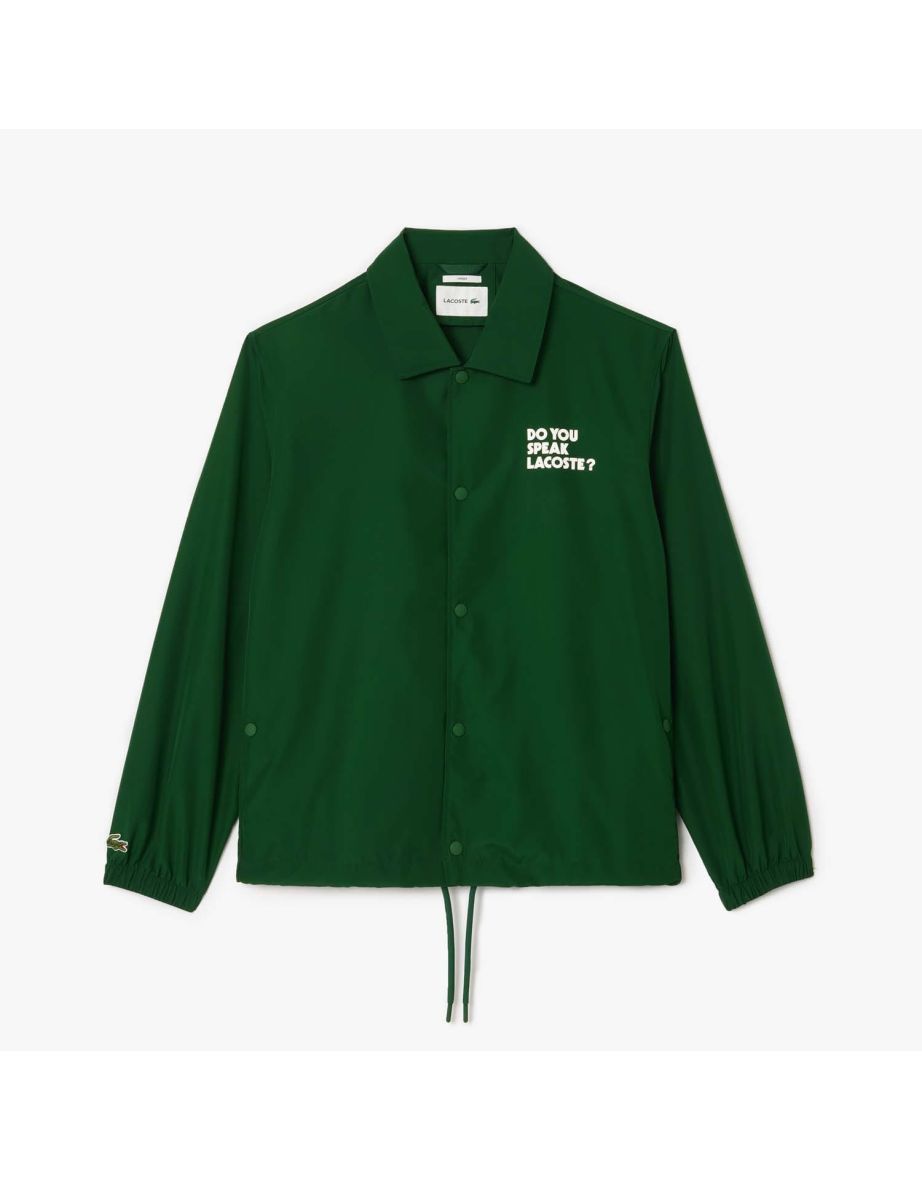 Jaqueta Lacoste Coach Ripstop Leve e Resistente à Água para Homens em Verde