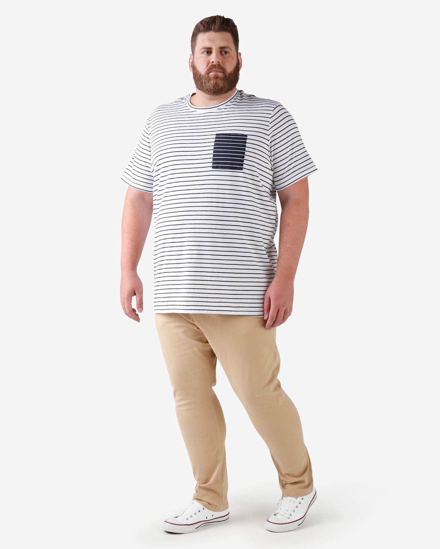 Calça de sarja chino plus size - Bege