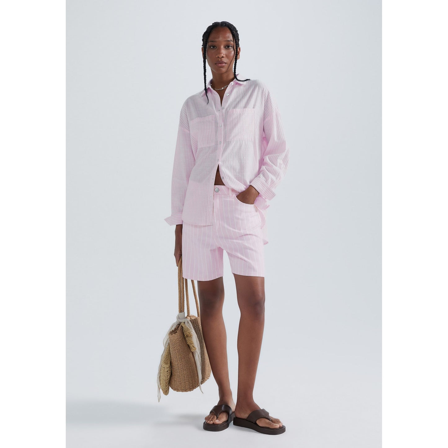 Men's Twill Yarn-Dyed Shorts