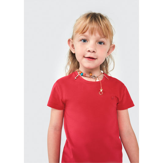 Camiseta básica de manga curta para menina