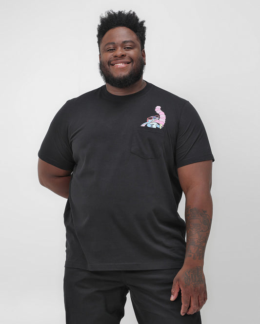 Maglietta Plus Size da uomo nera con Stitch e gelato Disney