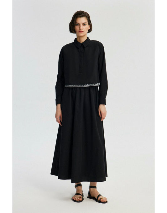 Vestido com camisa de camada dupla