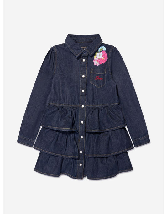 Vestido de brim azul para meninas
