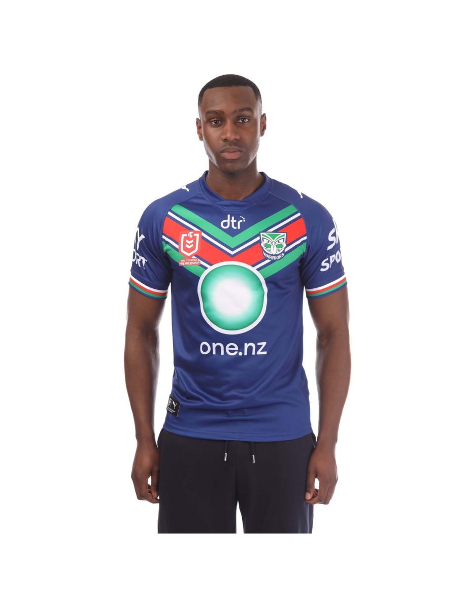 Camisa masculina em réplica azul do Puma Warriors