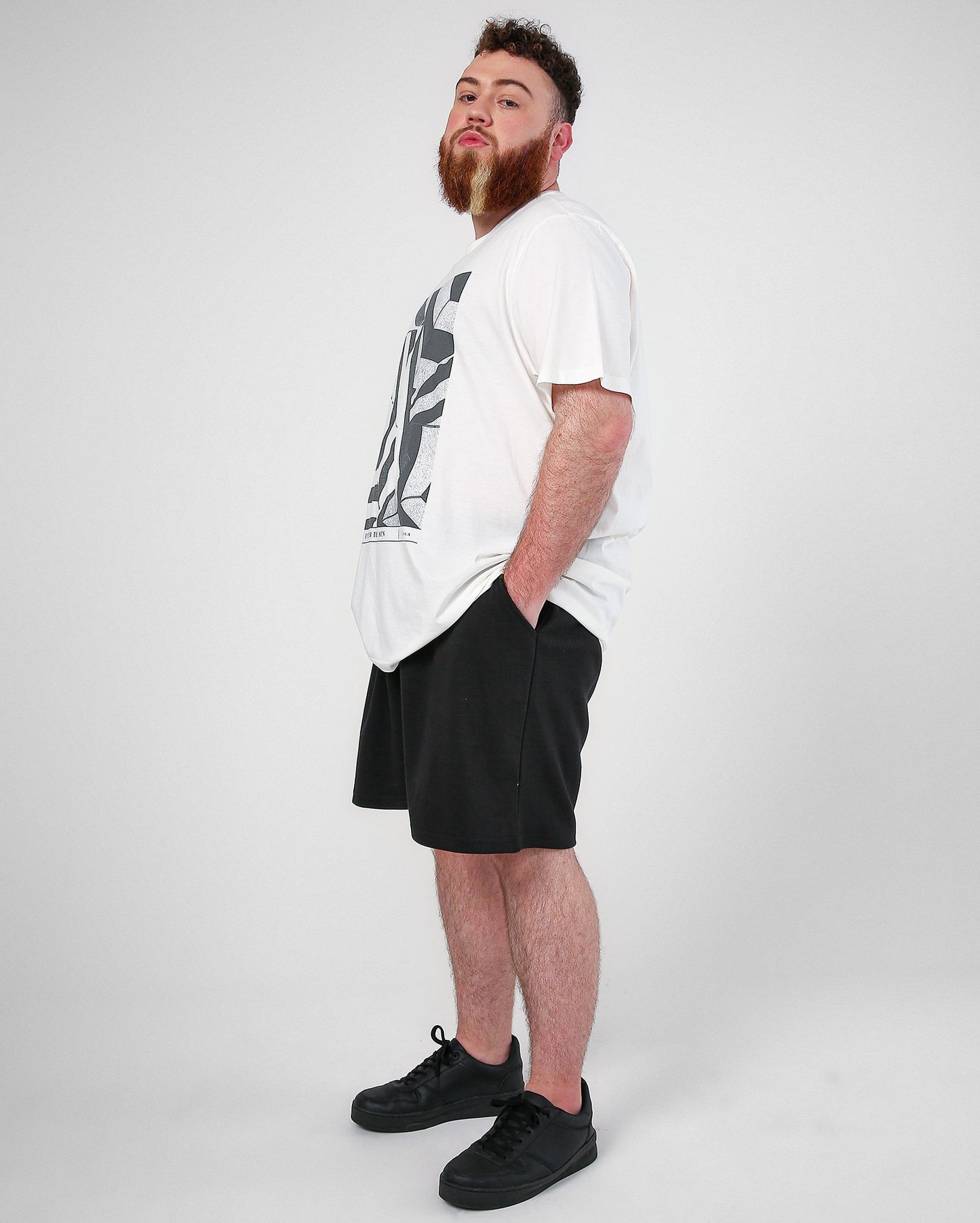 Men's Plus Size Black Elastic Waist Shorts | Allman By Riachuelo