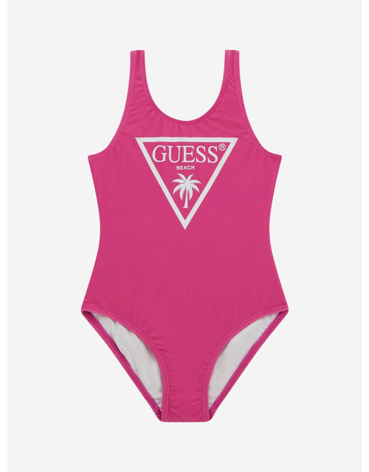 Maiô com logotipo rosa para meninas