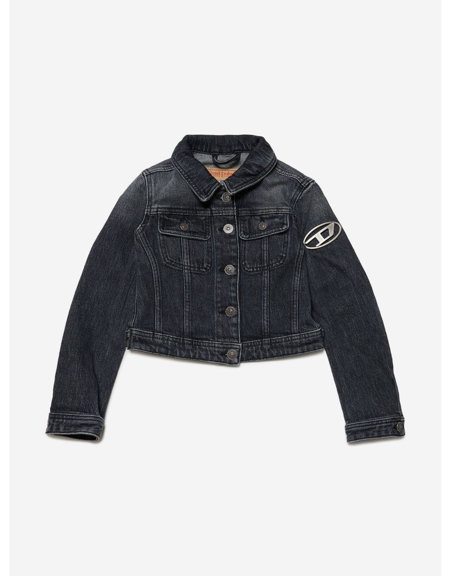 Chaqueta vaquera negra para niña