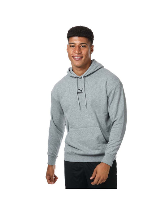 Moletom com capuz masculino Puma Classics Oversized em cinza