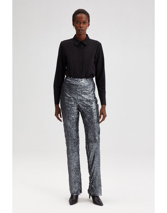 Pantaloni svasati con paillettes
