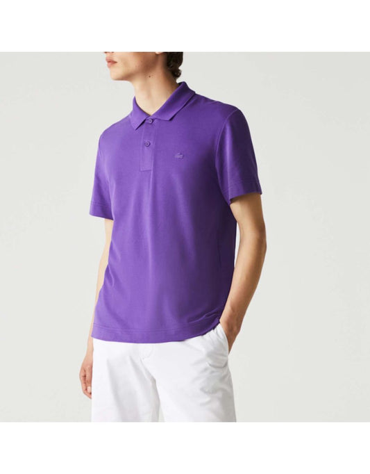Camisa Polo Lacoste Regular Fit Lightweight Breathable Piqué Masculina em Roxo