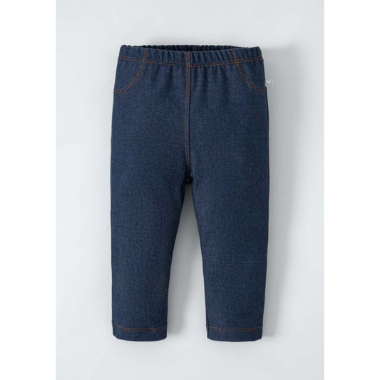 Pantaloni leggings con felpa in denim per bambina