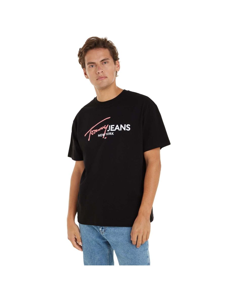 Tommy Hilfiger - Maglietta Spray Pop Uomo Regular-Fit Nero