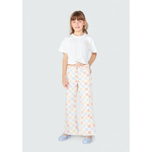 Pantaloni a gamba larga in twill da bambina