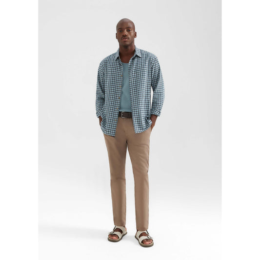 Pantaloni da uomo affusolati in twill con lino