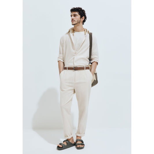 Pantaloni Chino testurizzati da uomo dal taglio dritto