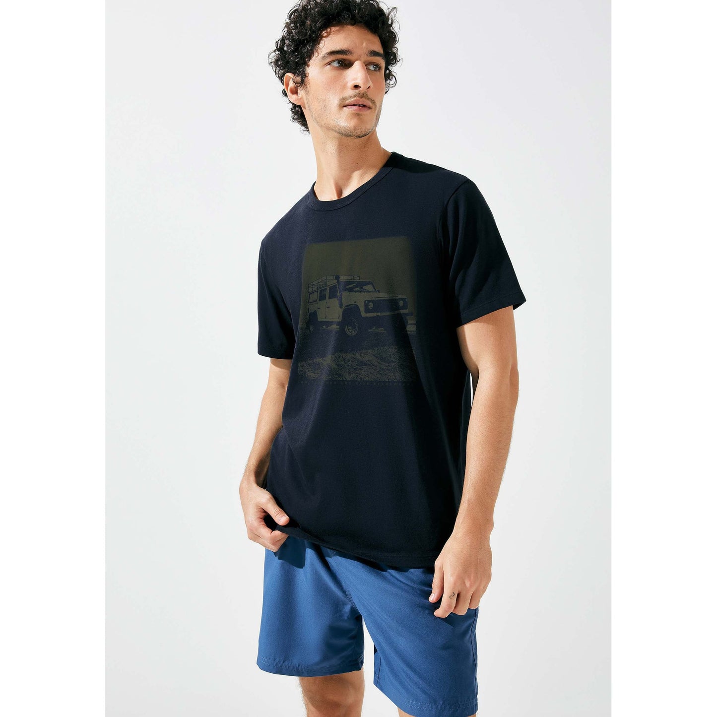 Camiseta estampada de manga corta para hombre