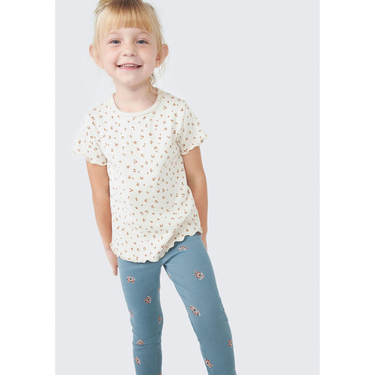 Top a costine per bambina con volant