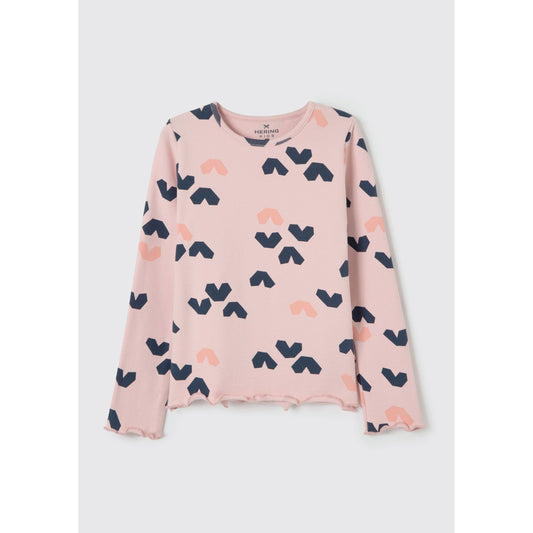 Top a maniche lunghe a coste da bambina