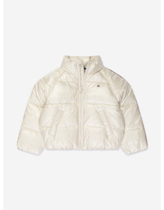 Chaqueta Puffer Raya Global Beige Niña