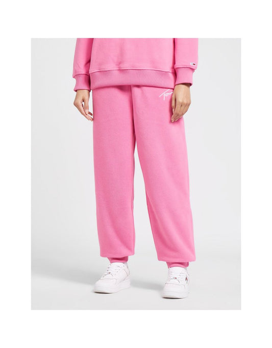 Pantaloni da donna Tommy Hilfiger Signature Fleece Sweatpants in rosa