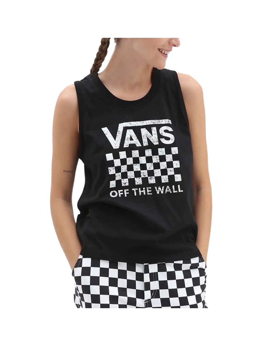 Camiseta de tirantes sin mangas Vans Mujer Lock Box Cuello Redondo - Negro
