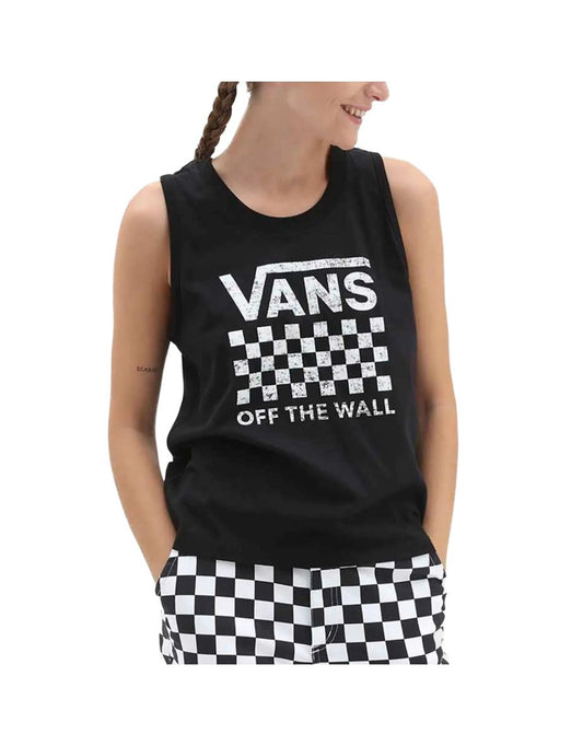 Camiseta de tirantes sin mangas Vans Mujer Lock Box Cuello Redondo - Negro