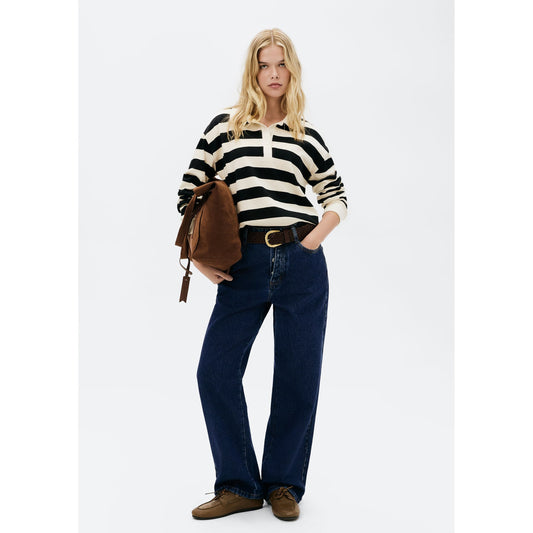 Pantaloni in denim da uomo dal taglio dritto a vita media