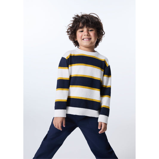 Maglione a maglia e jacquard da ragazzo