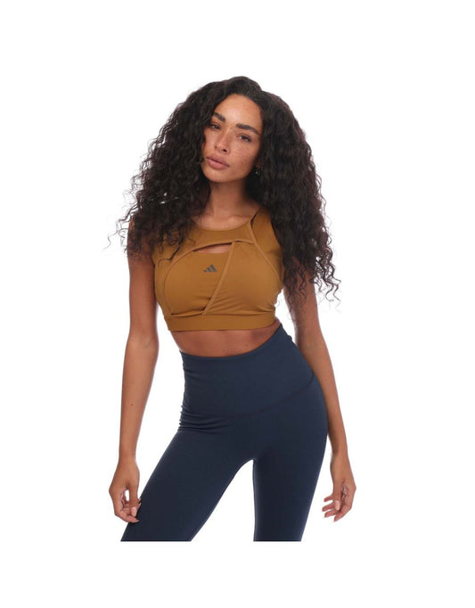 Reggiseno sportivo adidas Power Impact Medium Support Donna in marrone