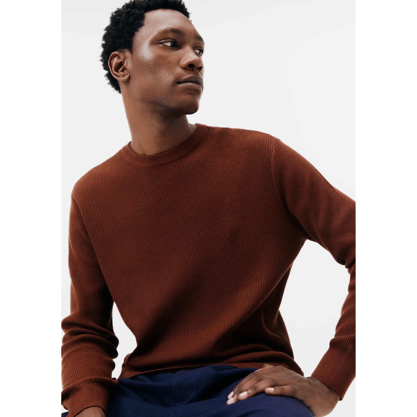 Jersey regular de punto elástico para hombre